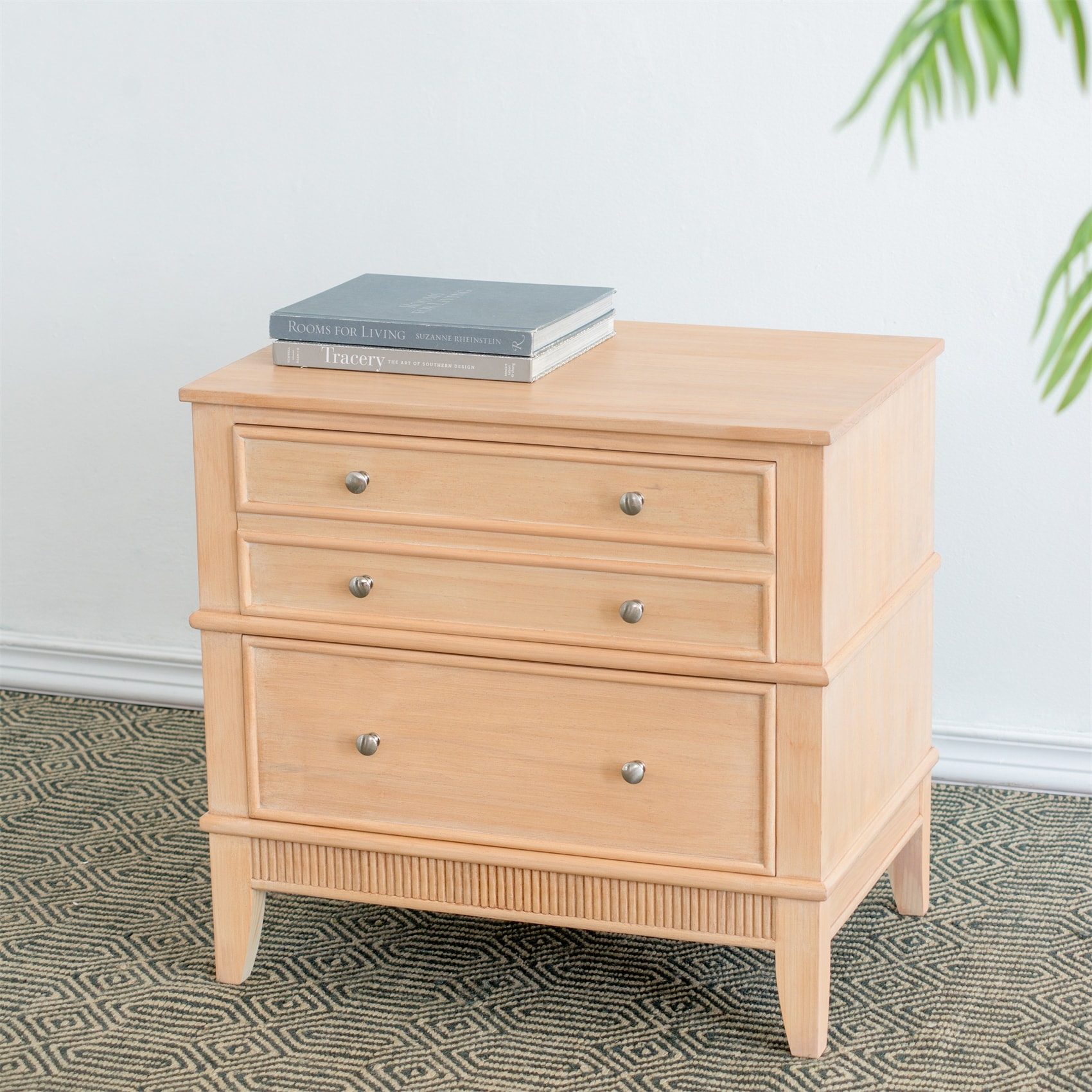 Crafted of Wood Bed Storage Cabinet Chest with Three Drawers - - 37834860 - Mycitystee