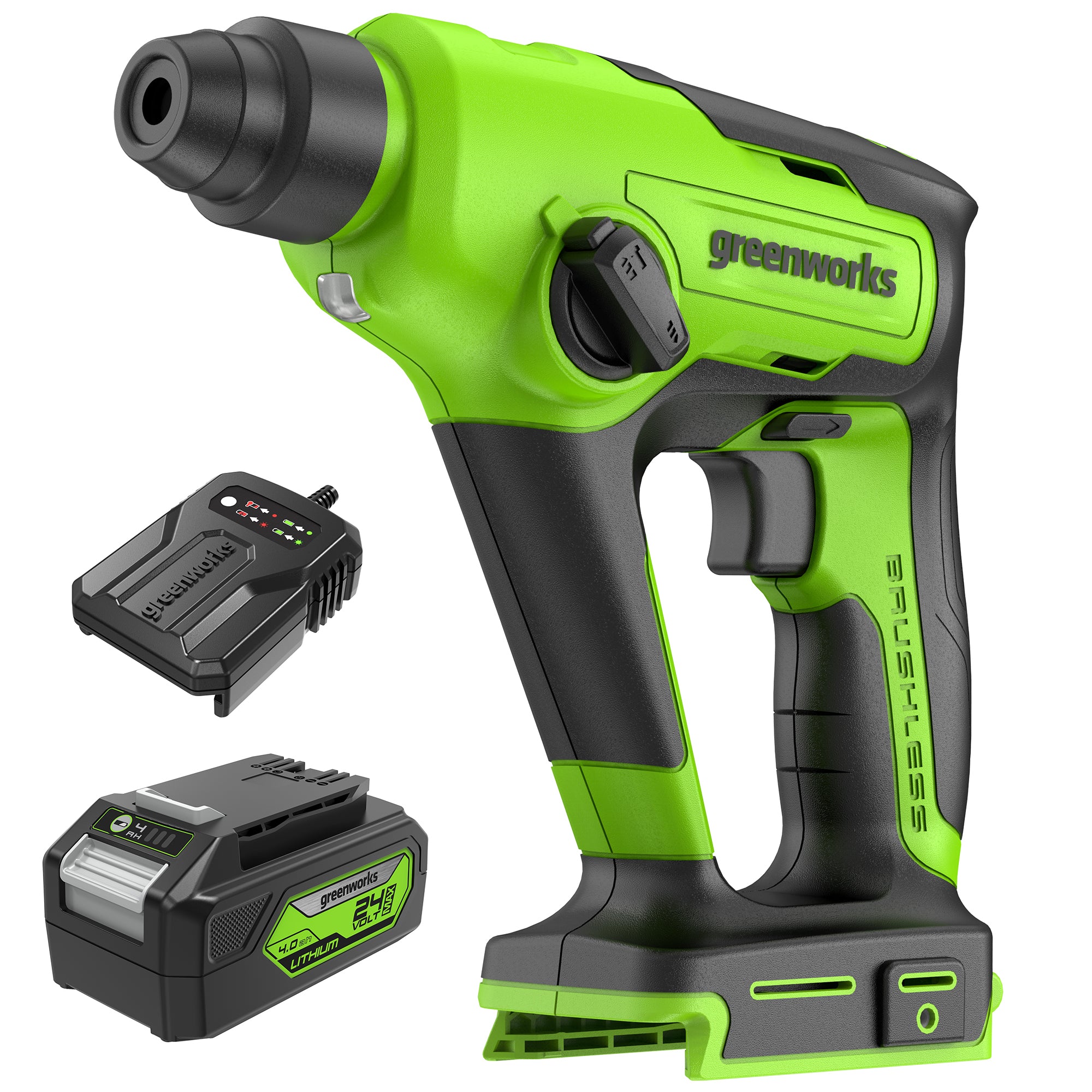 24V 1.2J Cordless Battery Rotary Hammer Drill w/ 4.0Ah Battery and Cha - Mycitystee