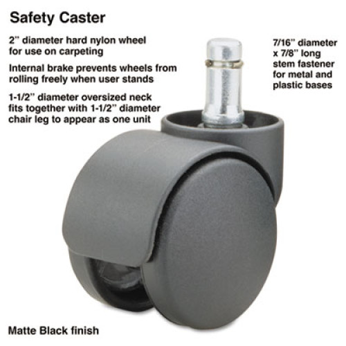 Master Caster Safety Casters，Oversize Neck， Nylon， B Stem， 110 lbs/Caster， 5/Set (64235) - Mycitystee