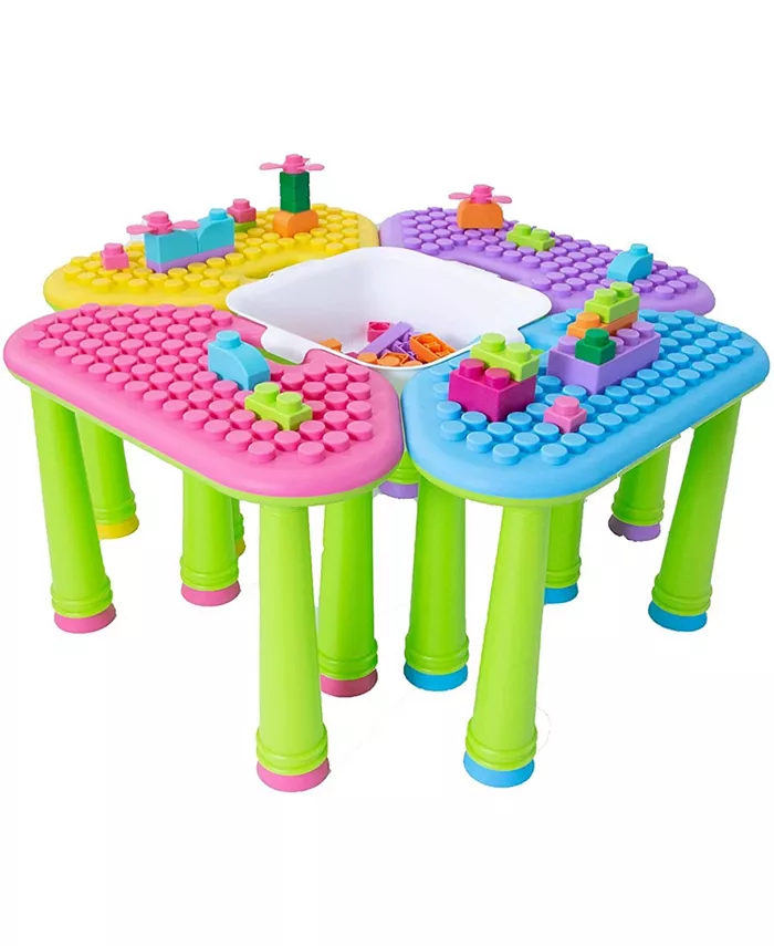 Ten Square Uniplay - 4-in-1 Soft Building Block Table with Blocks Set， 42 Piece - Mycitystee