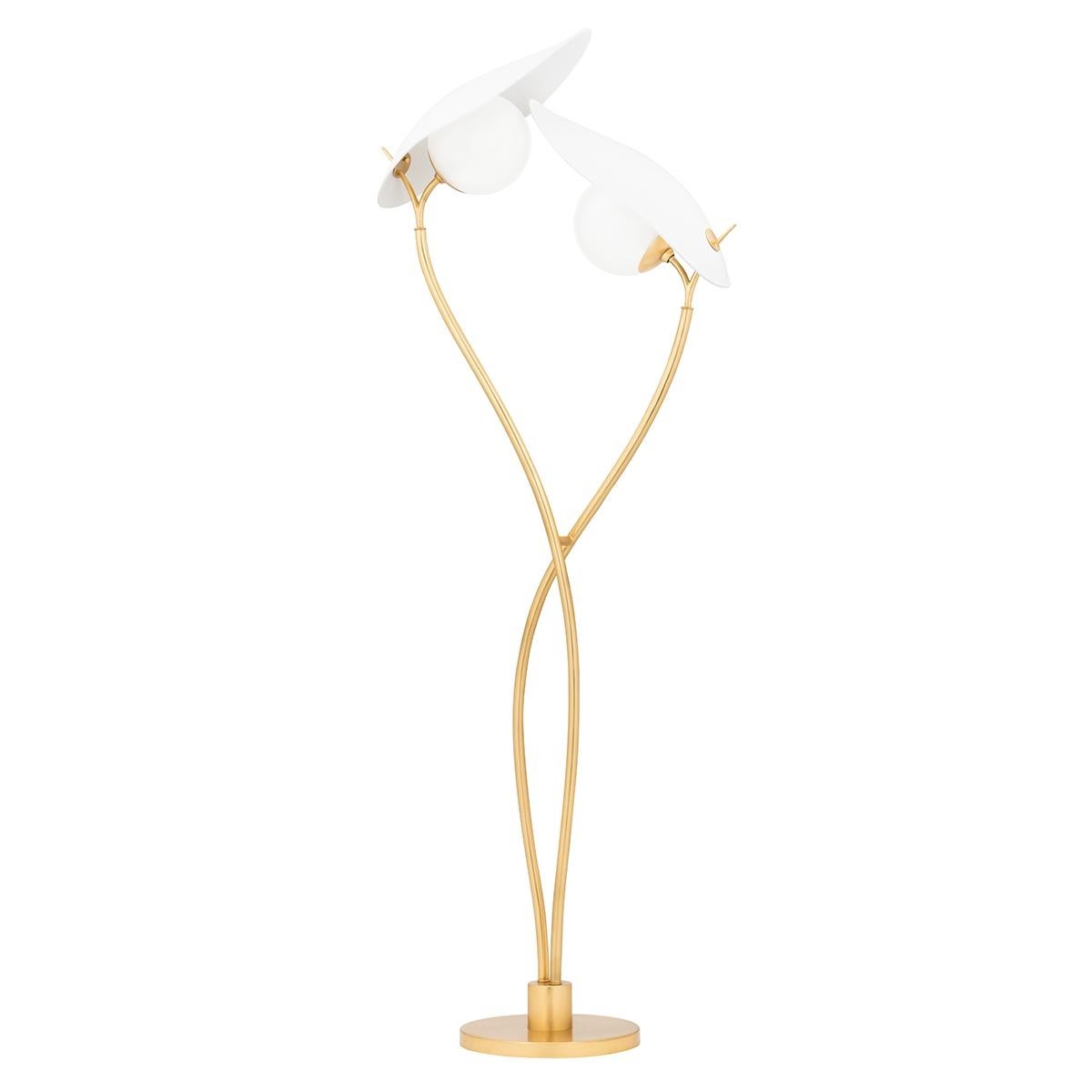 Hudson Valley Frond 2 Light Floor Lamp - Gold - Mycitystee