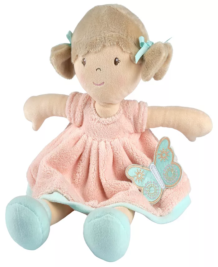 Bonikka Tikiri Toys Pia Fabric Baby Doll with Light Brown Hair in Peach Blue Dress - Mycitystee