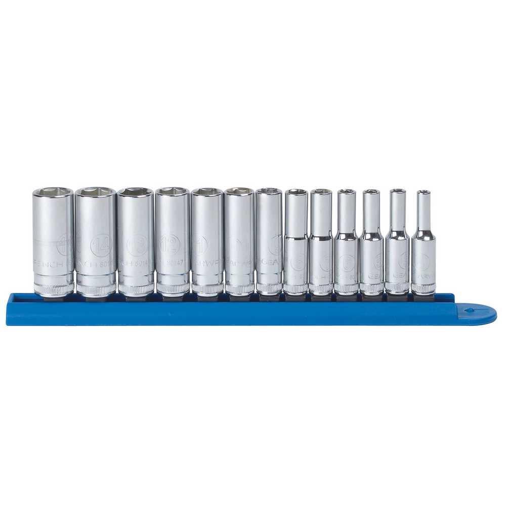 13 Pc 1/4 Drive 6 Point Deep Metric Socket Set - Mycitystee
