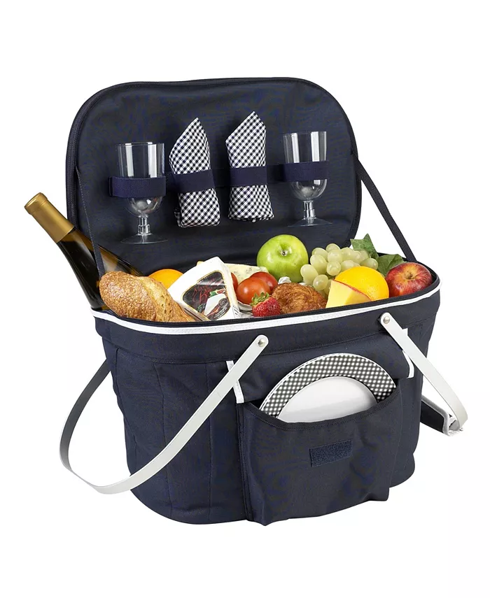 Picnic At Ascot Collapsible Picnic Basket Cooler - Equipped with Service For 2 - Mycitystee