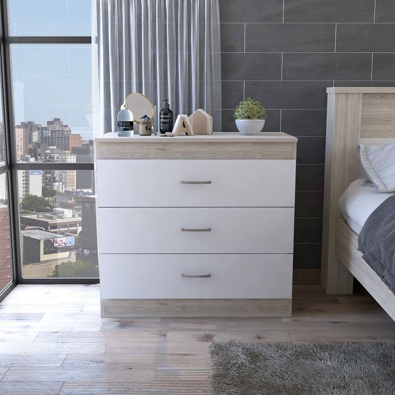 Elegant 3-Drawer Dresser White - - 37887654 - Mycitystee