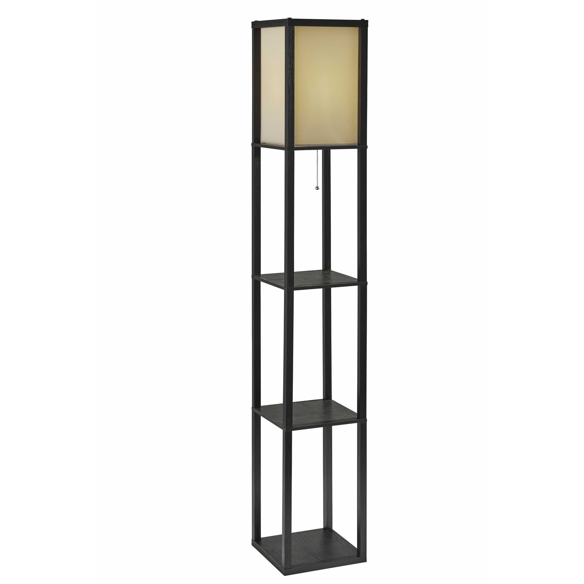 Floor Lamp with Wood Finish Storage Shelves - Mycitystee