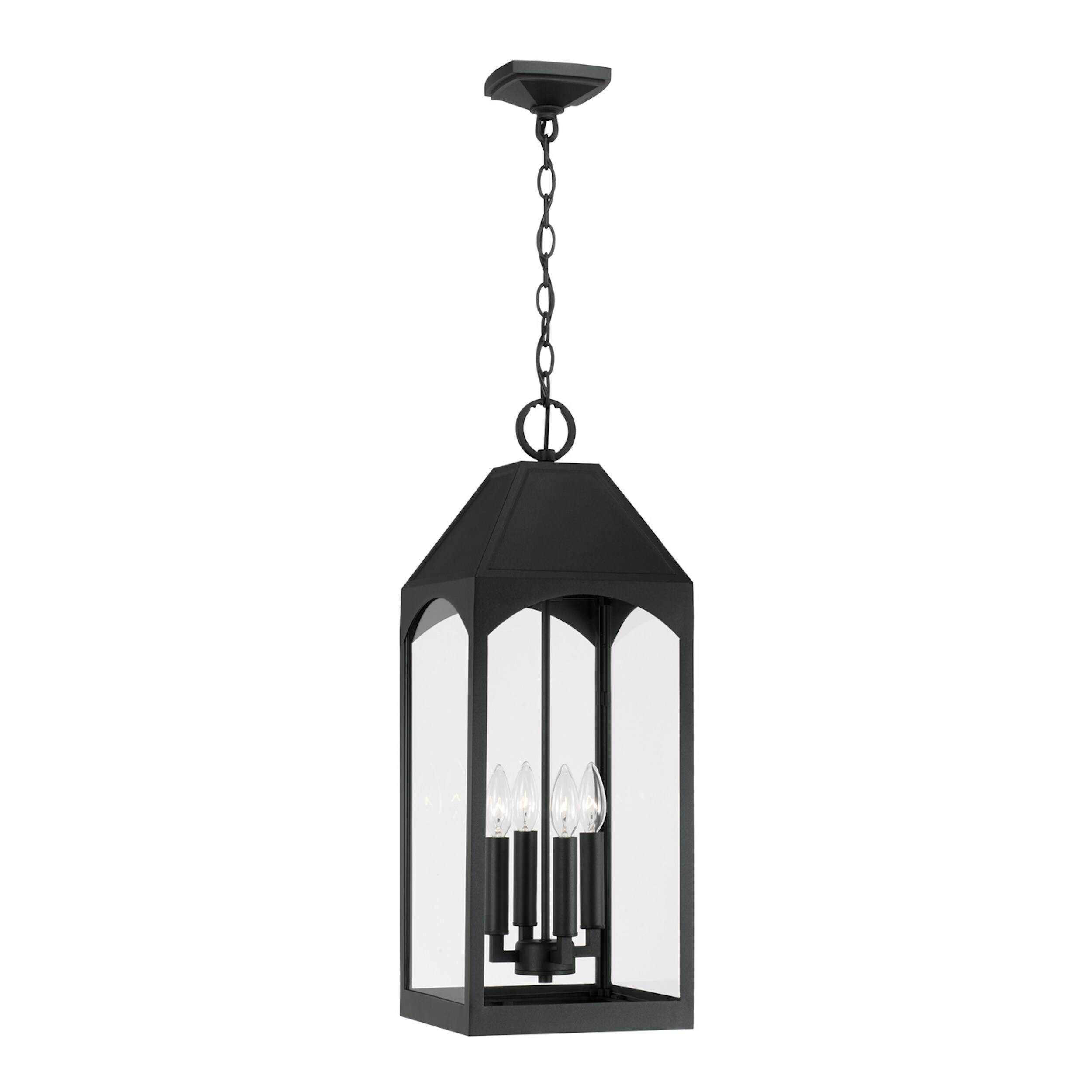 Burton 4-light Black Outdoor Hanging Lantern - Mycitystee