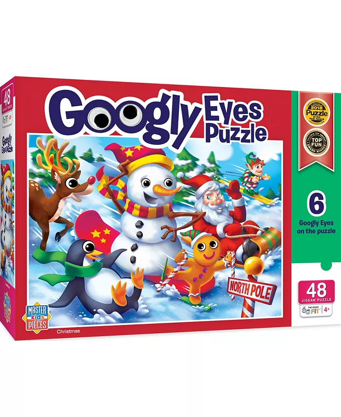 MasterPieces Puzzles Googly Eyes - Christmas 48 Piece Kids Jigsaw Puzzle - Mycitystee