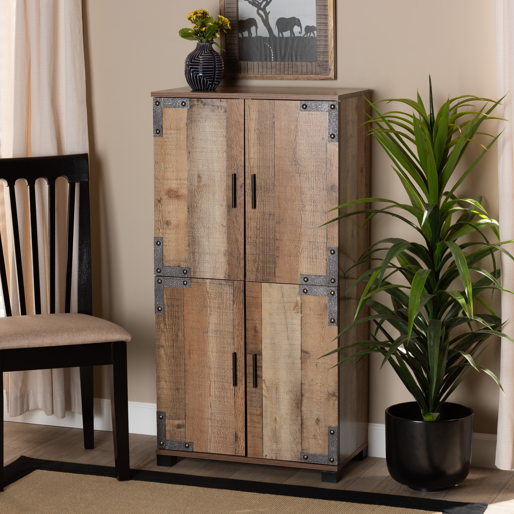 Cyrille Rustic 4-door Shoe Cabinet - - 31520869 - Mycitystee