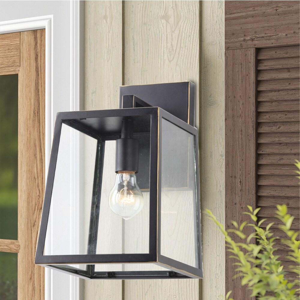 Trey 1 Light Outdoor Wall Mounted Lighting - Black Shopping - The Best Deals on Outdoor Wall Lanterns | 38883564 - Mycitystee