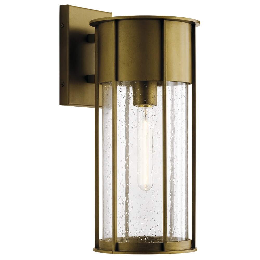 Kichler Camillo 18 Inch 1 Light Wall Light with Clear Seeded Glass in Natural Brass - Mycitystee