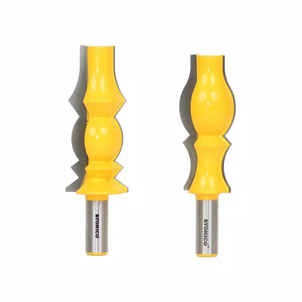 Yonico Crown Molding 1/2 in. Shank Carbide Tipped Router Bit Set (2-Piece) and#8211; XDC Depot - Mycitystee