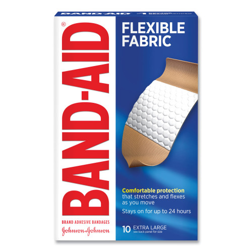 BAND-AID Flexible Fabric Extra Large Adhesive Bandages， 1.75 x 4， 10/Box (5685) - Mycitystee