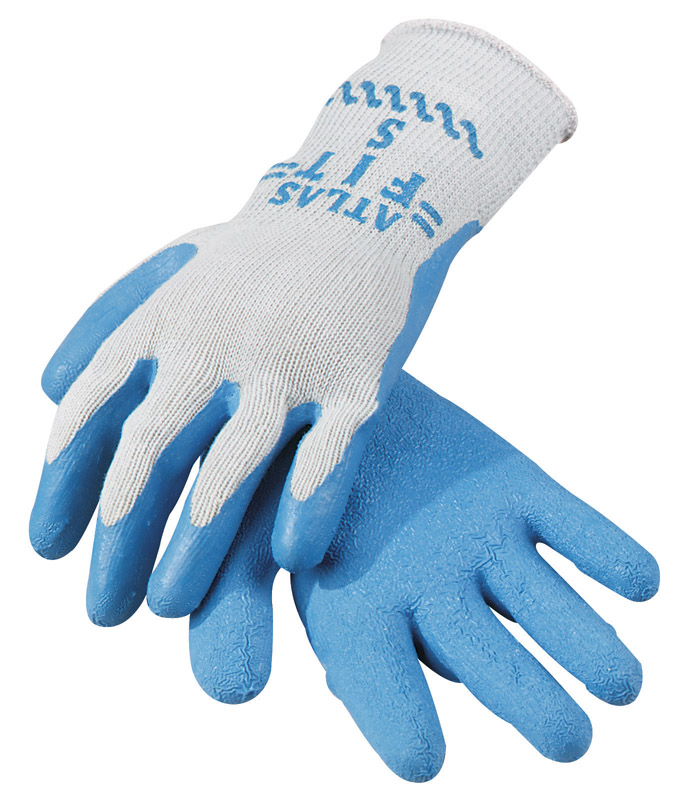 Atlas Fit Unisex Indoor/Outdoor Coated Work Gloves Blue/Gray S 1 pair - Mycitystee