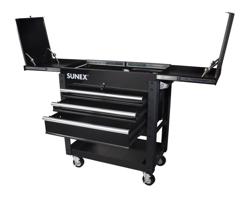 3 Drawer Slide Top Utility Cart with PowerBlack - Mycitystee