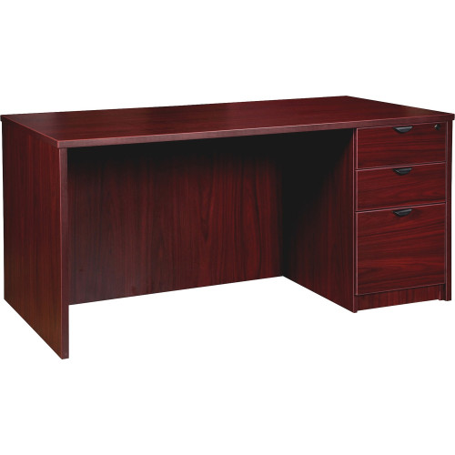 Lorell Prominence 2.0 Mahogany Laminate Box/Box/File Right-Pedestal Desk - 3-Drawer (PD3060RSPMY) - Mycitystee