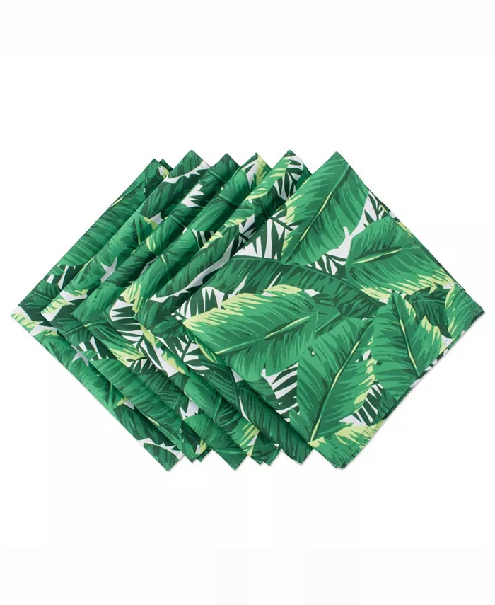 Design Imports Banana Leaf Print Outdoor Napkin Set of 6 - Mycitystee