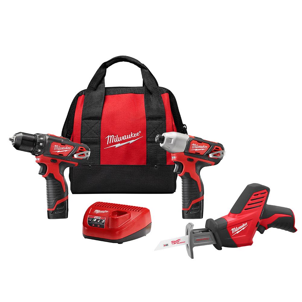 Milwaukee M12 Cordless Lithium-Ion 3-Tool Combo Kit 2498-23 from Milwaukee - Mycitystee