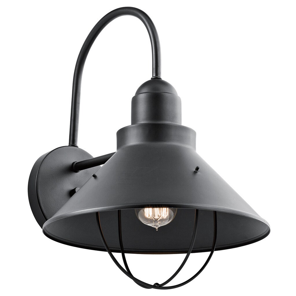 Kichler Lighting Seaside Collection 1-light Black Outdoor Wall Sconce Shopping - The Best Deals on Outdoor Barn Lights | 20139616 - Mycitystee