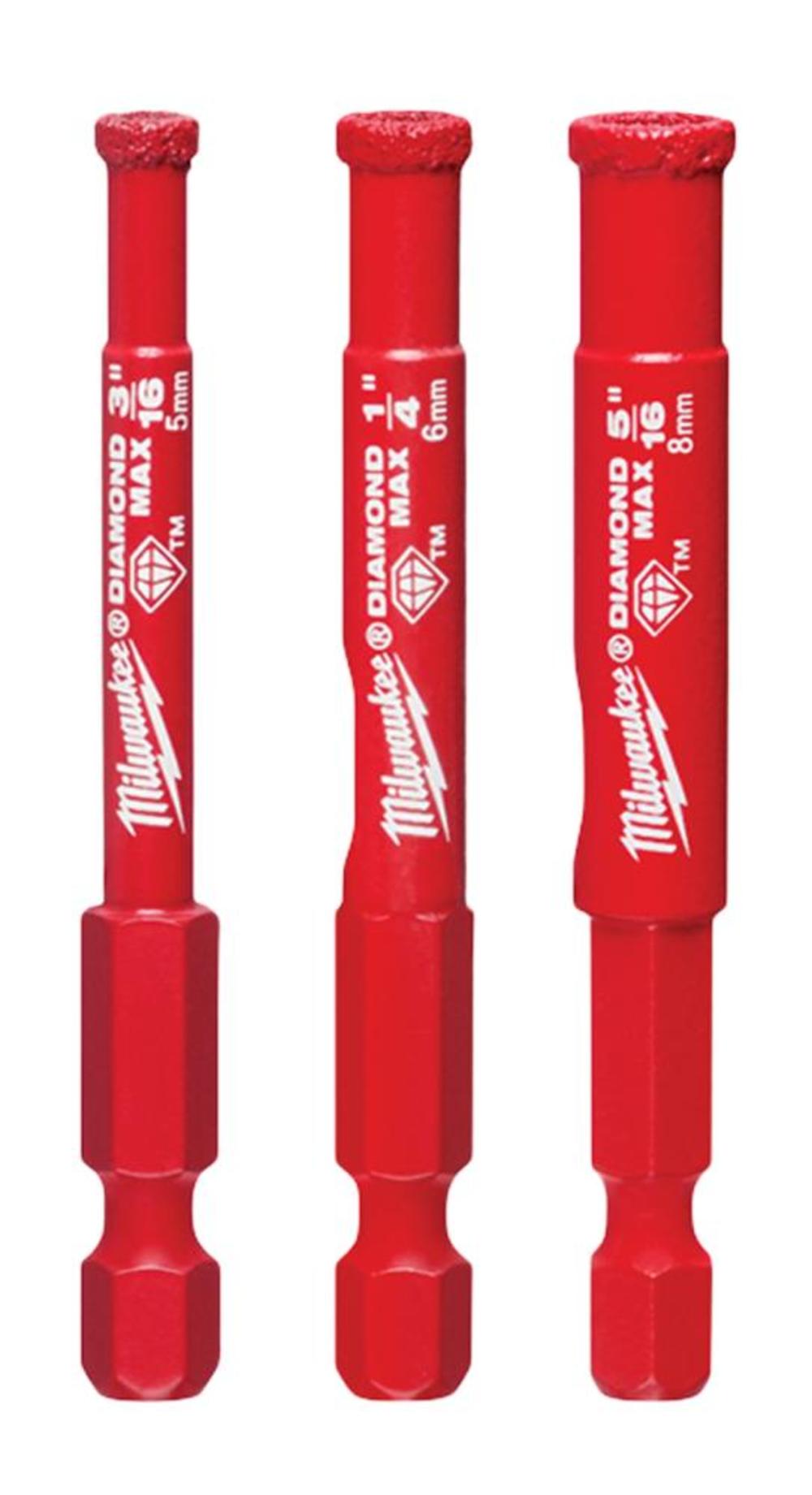 Milwaukee DIAMOND MAX Diamond Grit Hole Saw 3 PC Set 49-56-0500 from Milwaukee - Mycitystee