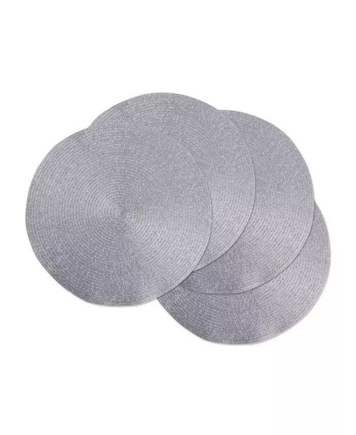 Design Imports Metallic Round Woven Placemat， Set of 4 - Mycitystee