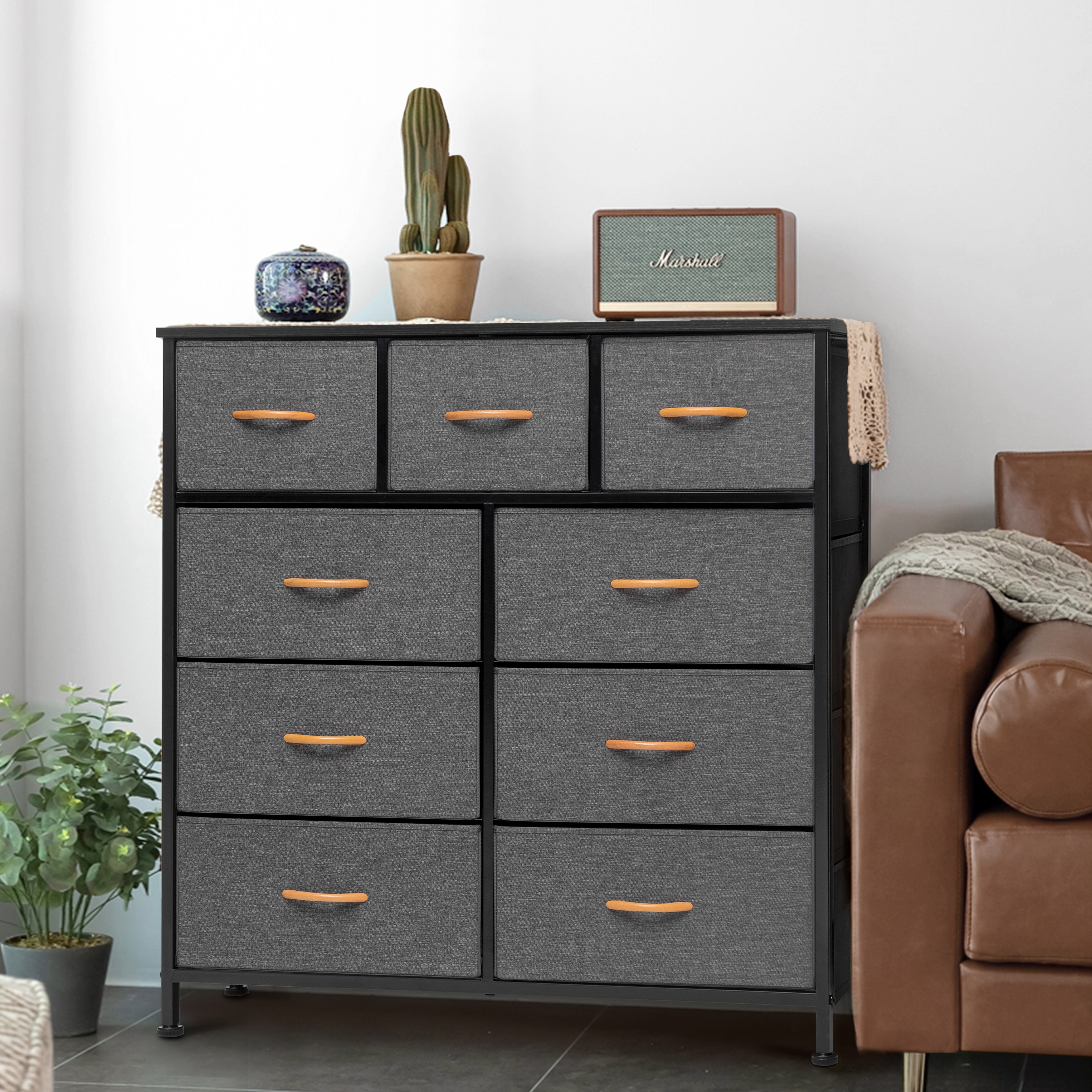 Home Extra Wide Closet Dresser Storage Tower Organizer Unit 9 Drawers - - 31784473 - Mycitystee
