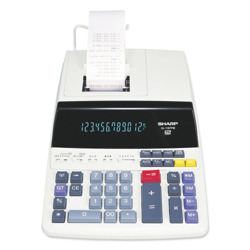 Sharp EL1197PIII Two-Color Printing Desktop Calculator， Black/Red Print， 4.5 Lines/Sec - Mycitystee