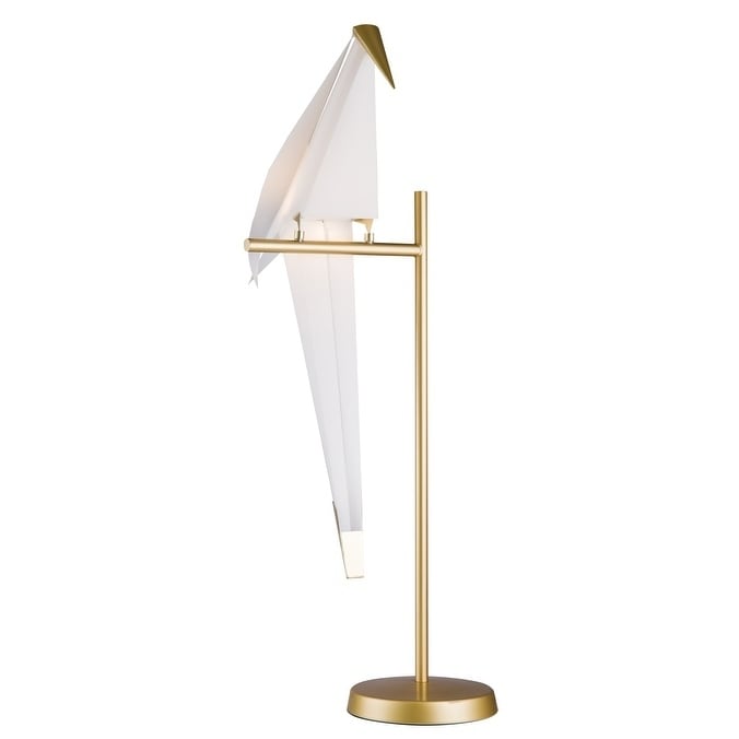 LED Bird Table Lamp With Gold Carbon Steel Hardware - Mycitystee
