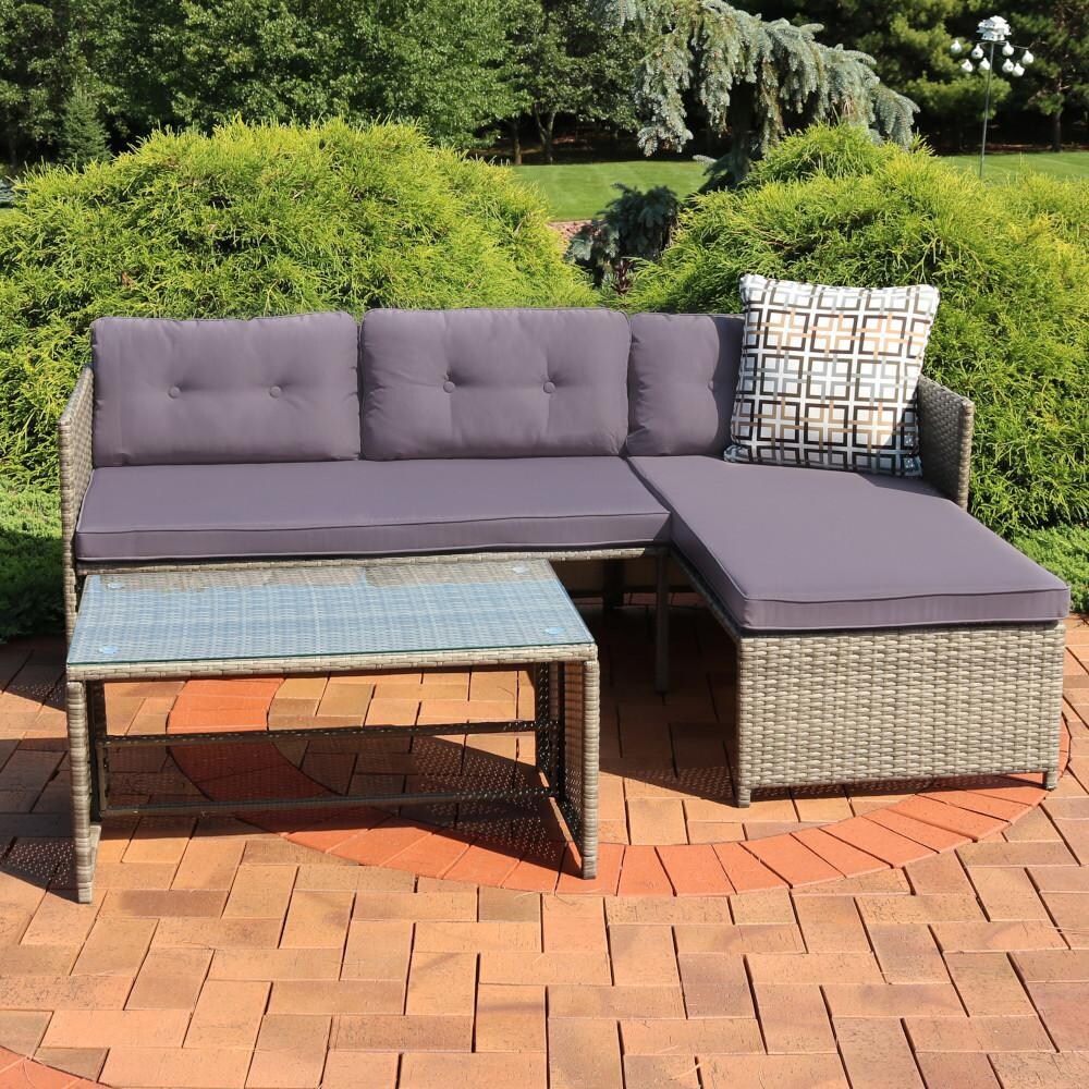 Ultimate Patio Outdoor Patio Sectional Sofa Set W/ Cushions - Mycitystee