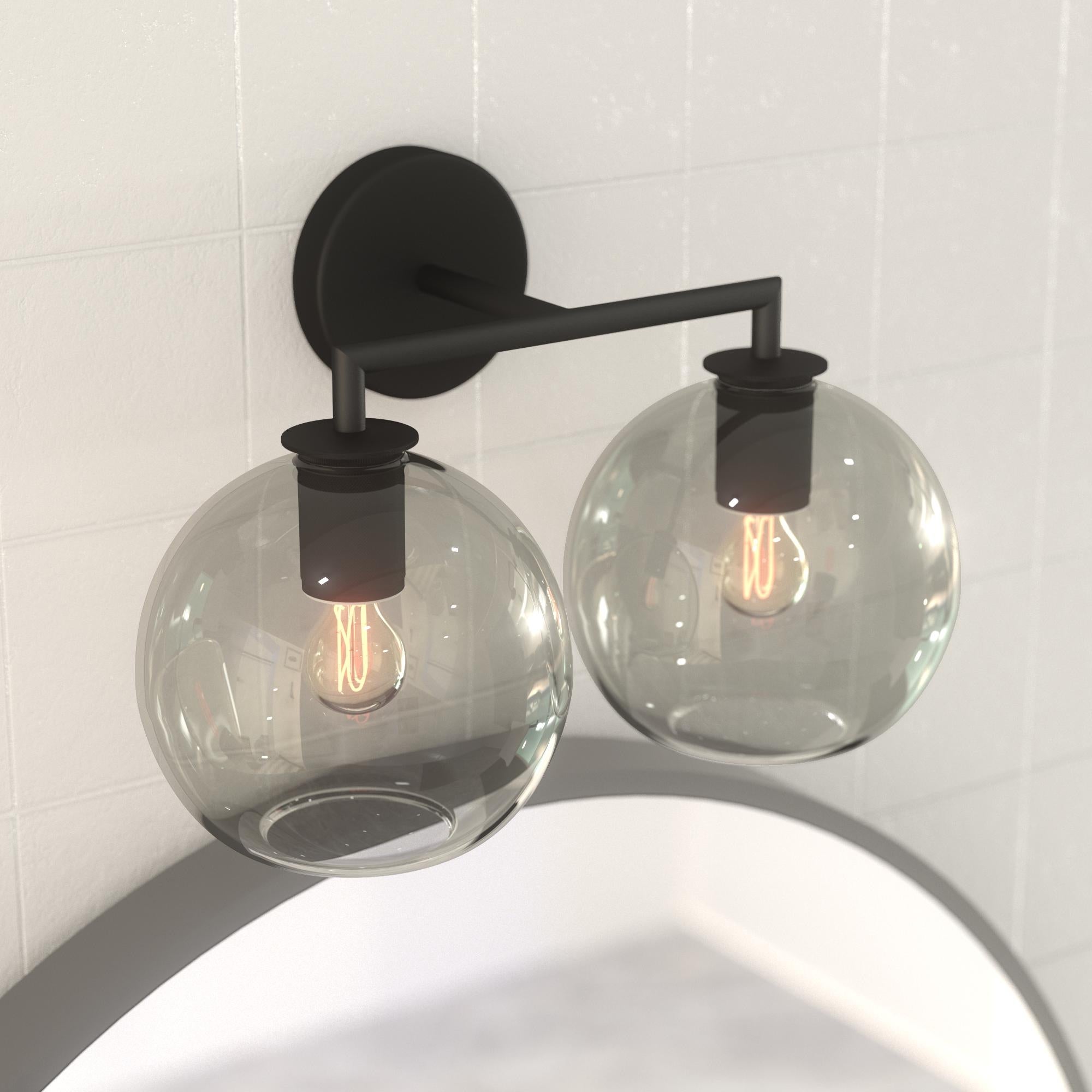 OROMA HOME Fernando 2-Light Globe Glass Bathroom Vanity Sconce - N/A - Mycitystee