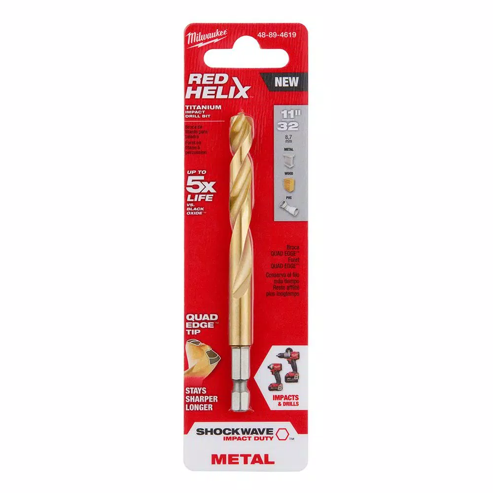 Milwaukee SHOCKWAVE 11/32 in. Titanium Twist Drill Bit and#8211; XDC Depot - Mycitystee