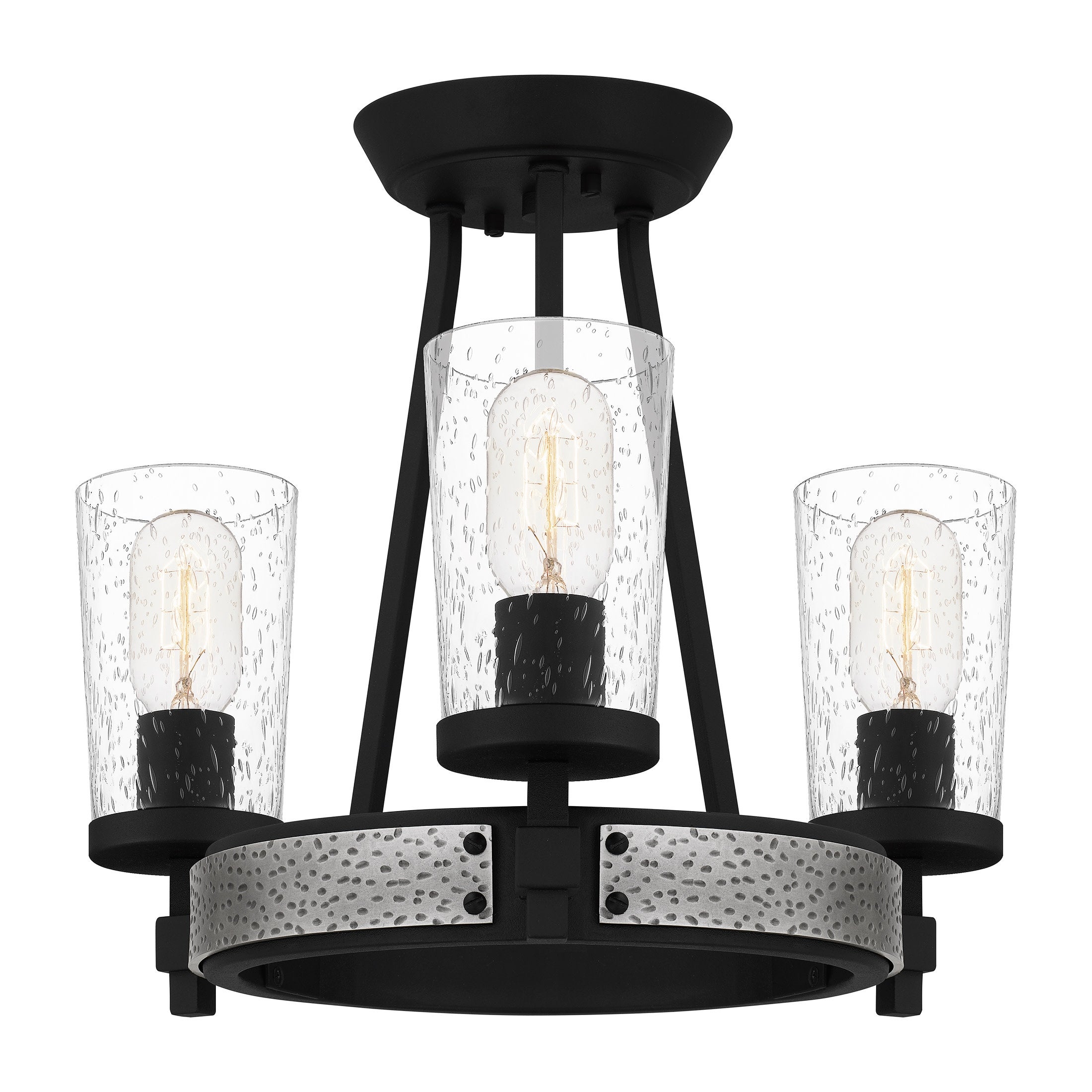 Alpine 3-Light Earth Black Semi-Flush Mount - Mycitystee