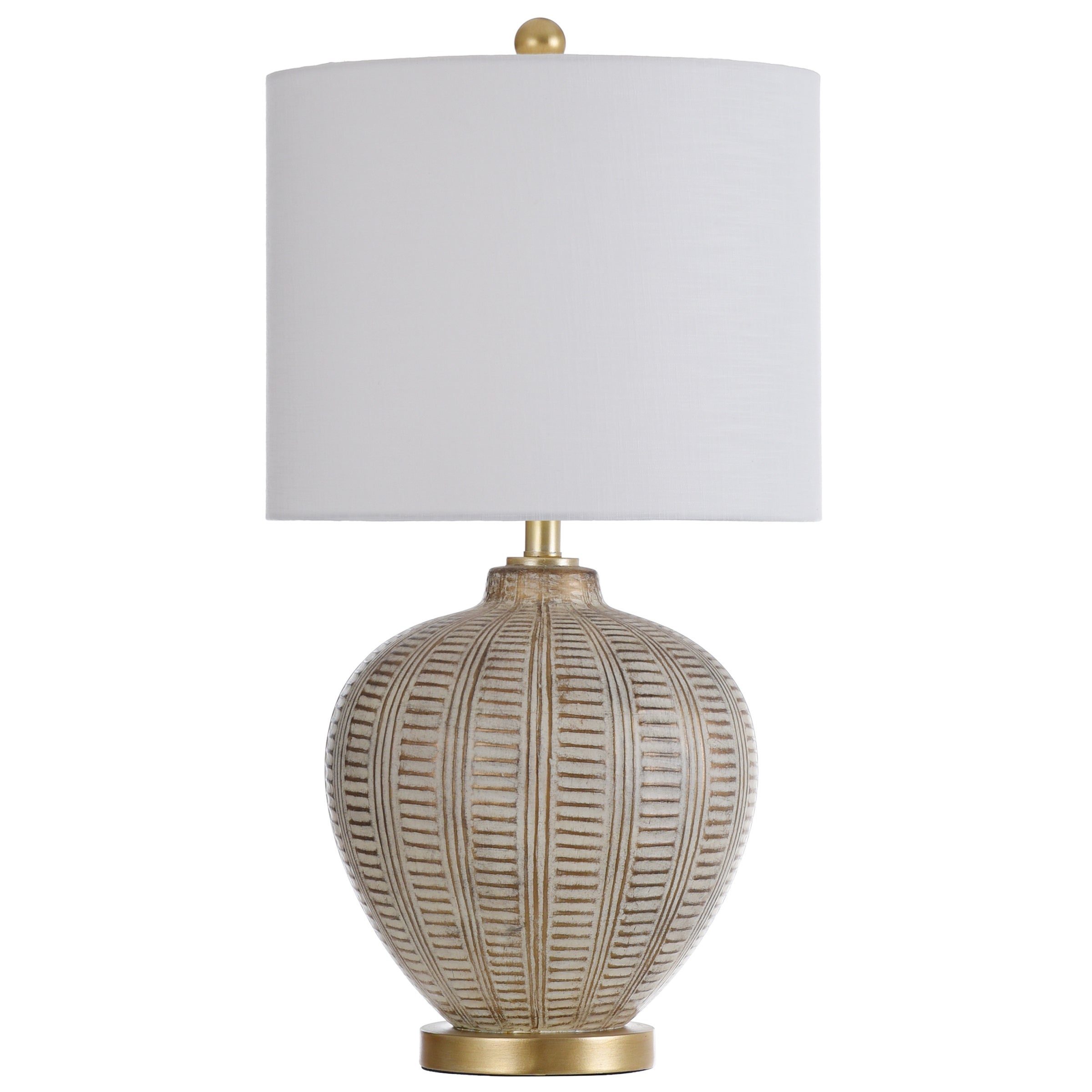 StyleCraft Baffo Gold and Cream Resin with Antiqued Brass Metal Table Lamp - Mycitystee