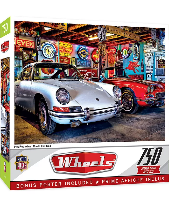 MasterPieces Puzzles Wheels - Hot Rod Alley 750 Piece Adult Jigsaw Puzzle - Mycitystee