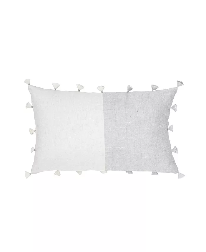 Anaya Home Light Grey Tassels Down Alternative Lumbar Pillow - Mycitystee