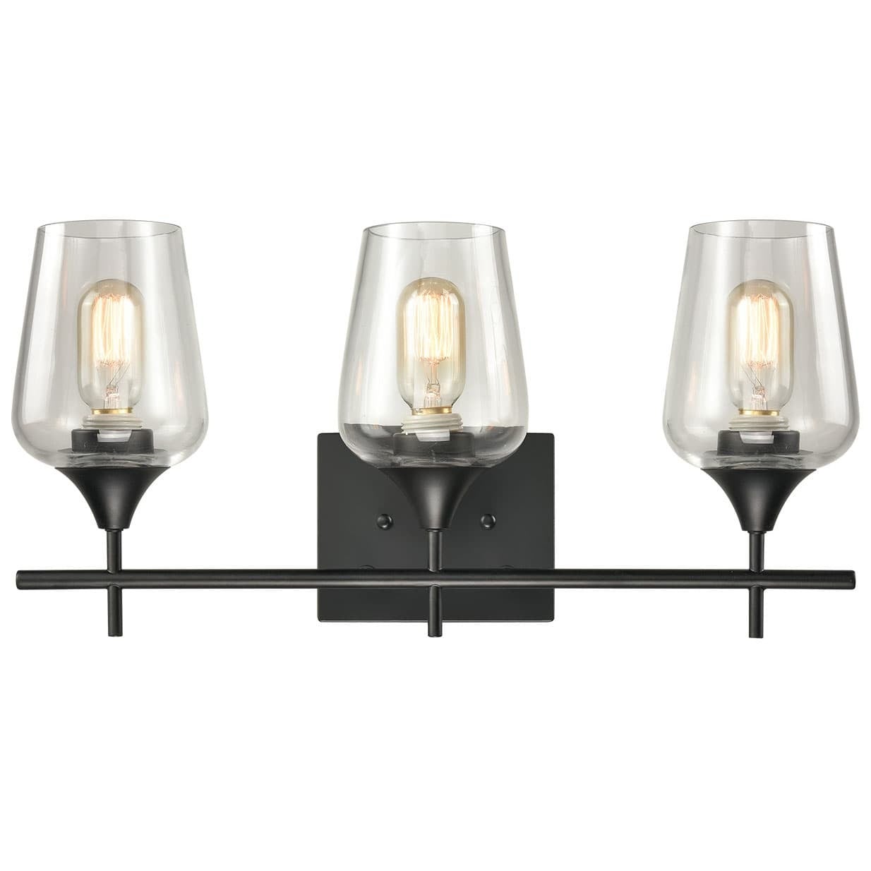 Monaco Farmhouse Bathroom Vanity Lights 3-Light Clear Glass Wall Sconces - Mycitystee