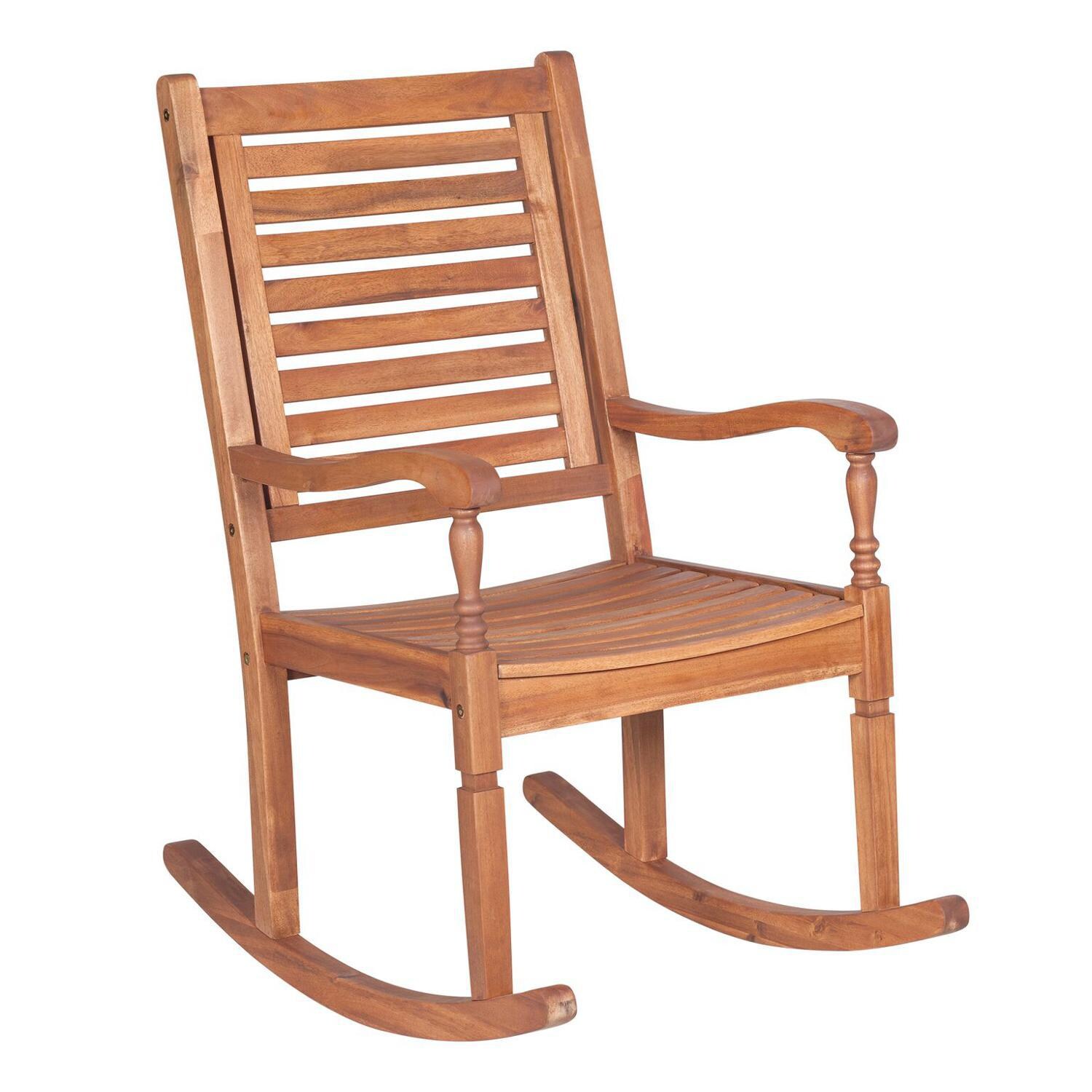 Ultimate Patio Cozy View Acacia Patio Rocking Chair - Mycitystee