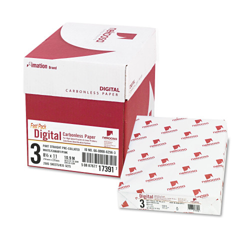 Nekoosa Fast Pack Carbonless 3-Part Paper， 8.5 x 11， White/Canary/Pink， 500 Sheets/Ream， 5 Reams/Carton (17391) - Mycitystee