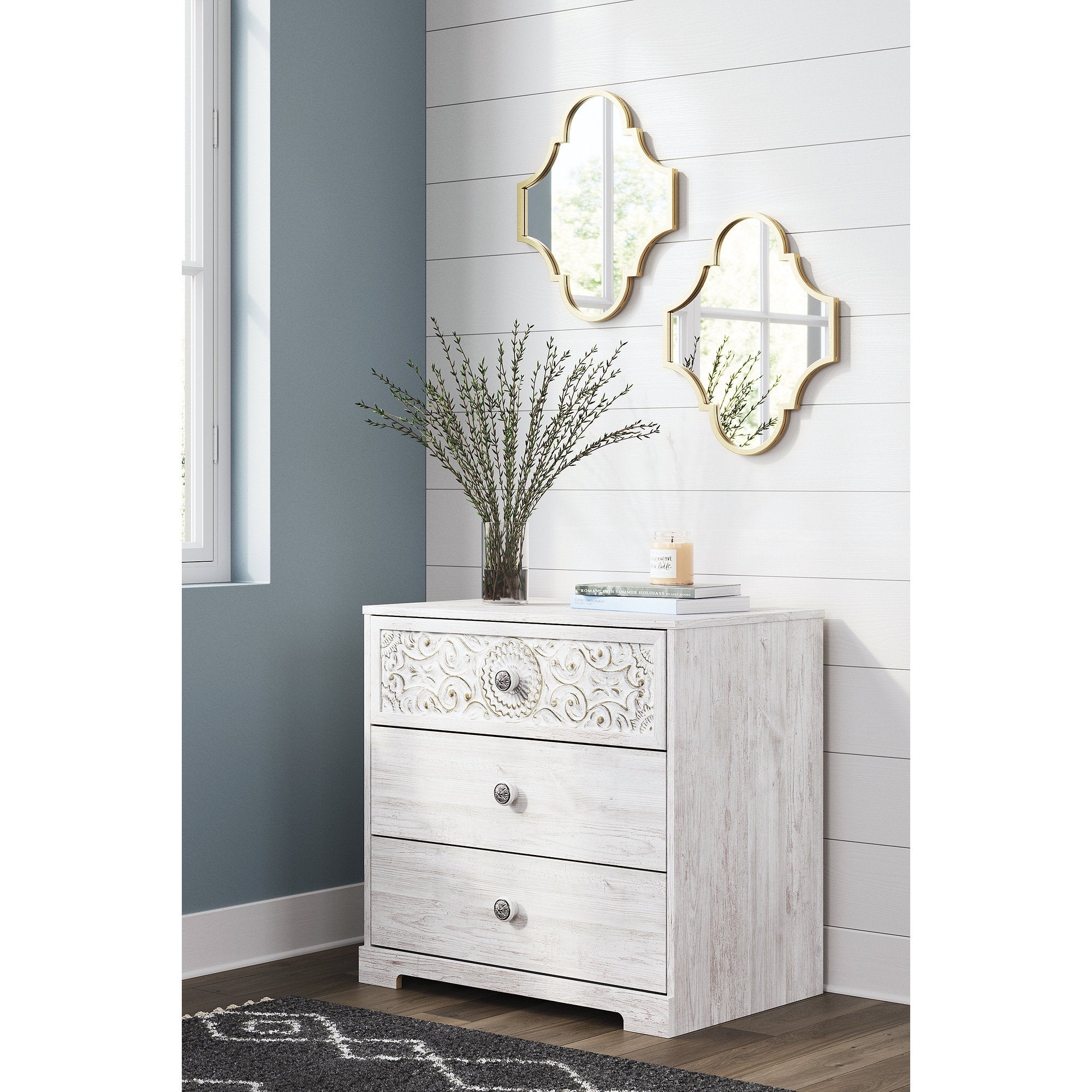Ashley Furniture Paxberry Whitewash 3 Drawer Chest - - 36339150 - Mycitystee