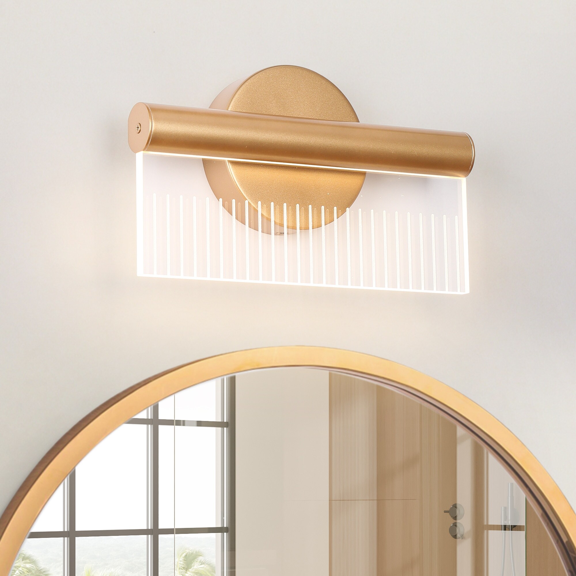 Modern Minimalist Style LED Wall Sconces Bathroom Gold Vanity Lights - 10.2