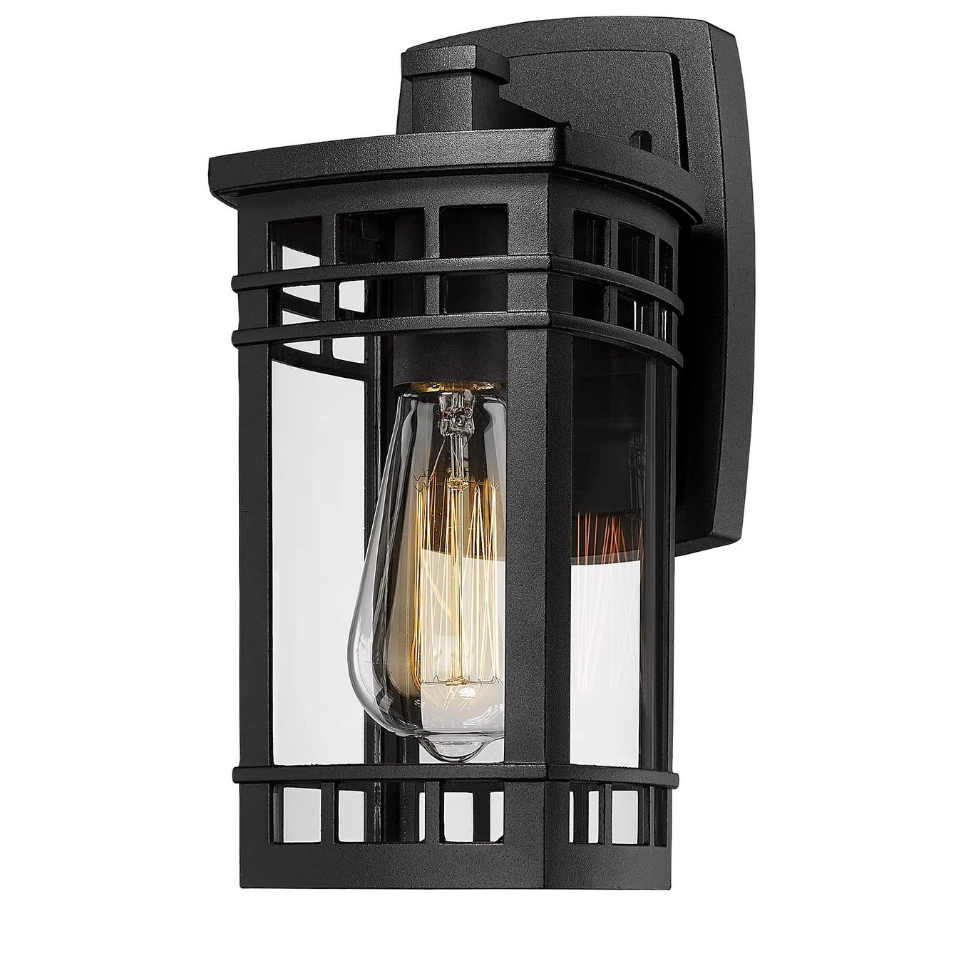 Outdoor Wall Lantern， Exterior Light Fixture Wall Mount with Clear Glass Shade - Mycitystee