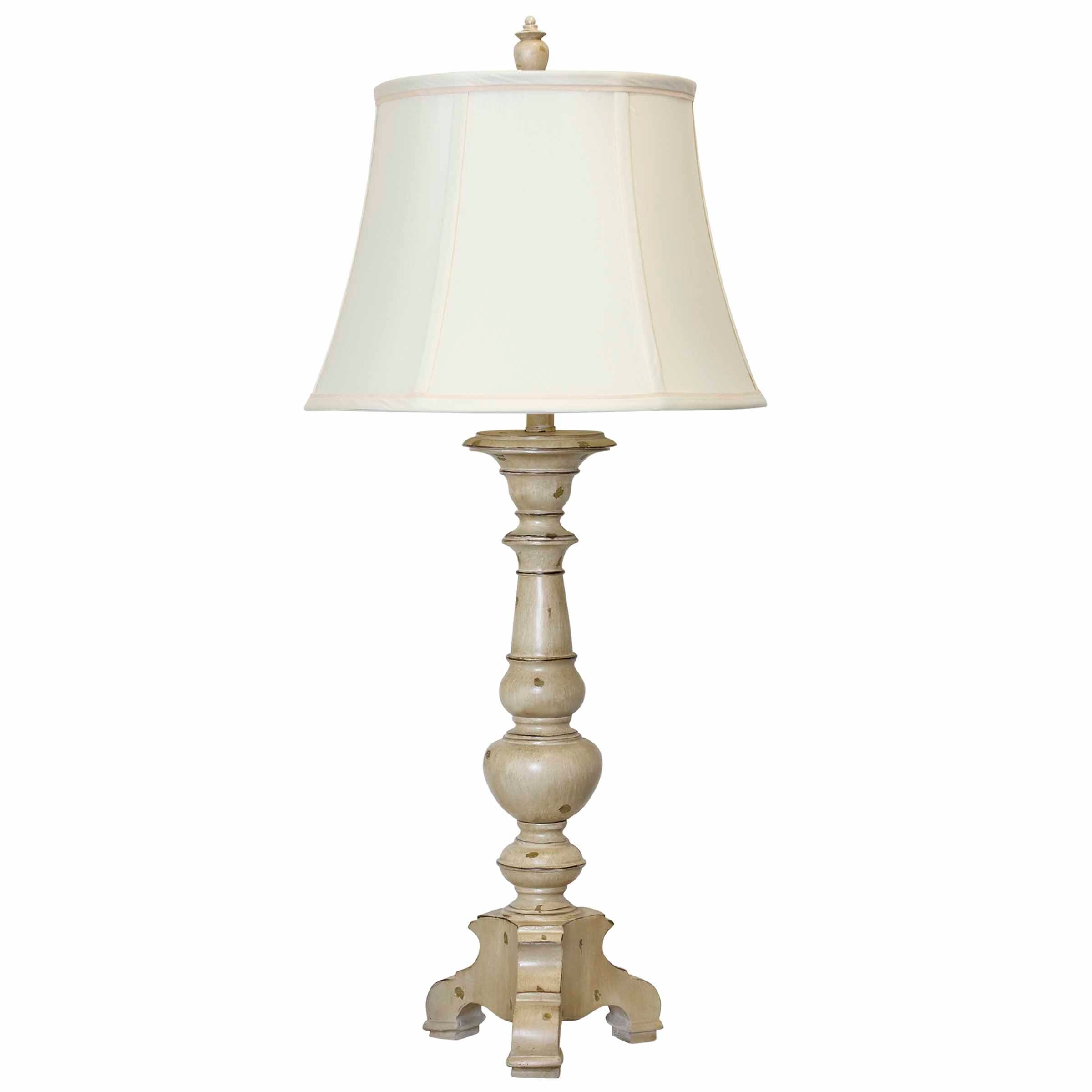 StyleCraft Jane Seymour - Yorktown White Table Lamp - Ivory Fabric Shade - Mycitystee