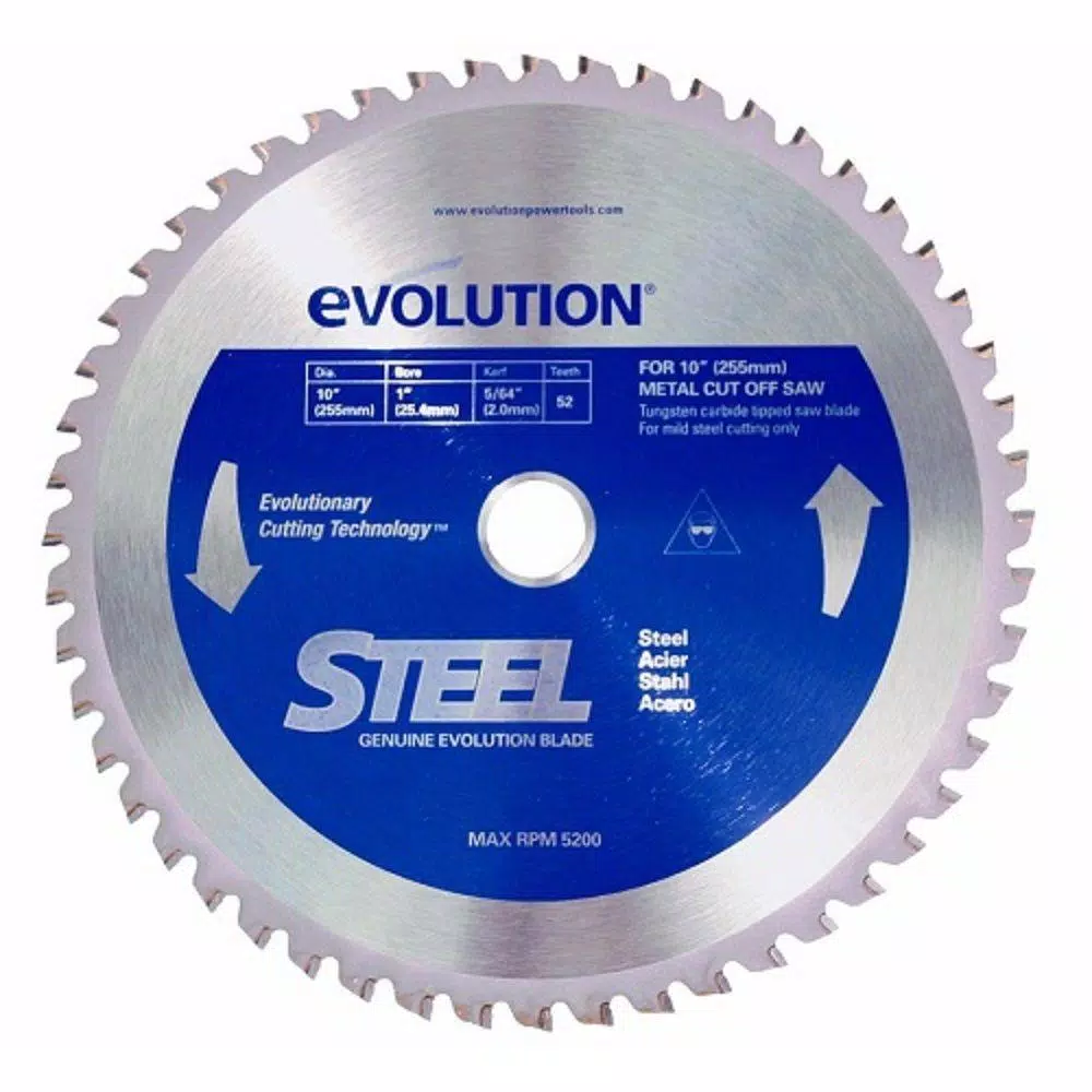 Evolution Power Tools 10 in. 52-Teeth Mild Steel Cutting Saw Blade and#8211; XDC Depot - Mycitystee