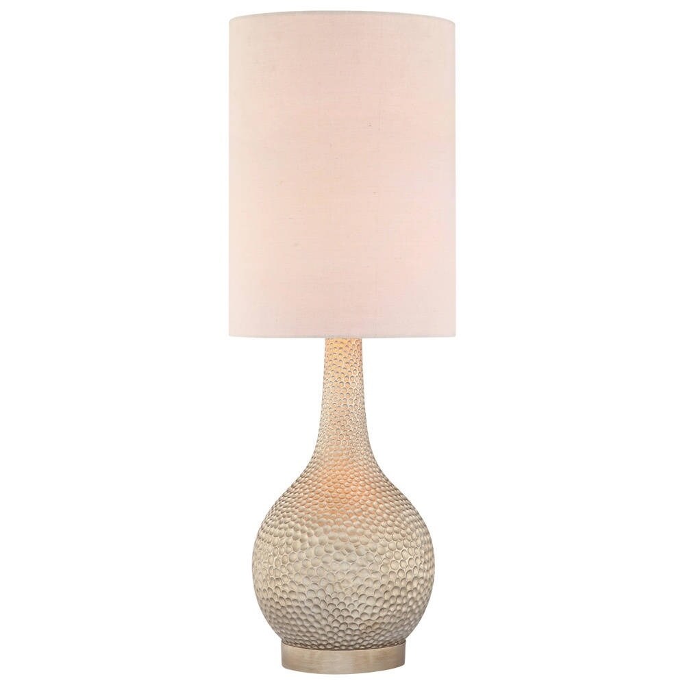 Catalina Champagne Silver Hammered 31-inch Table Lamp with Bulb - Mycitystee