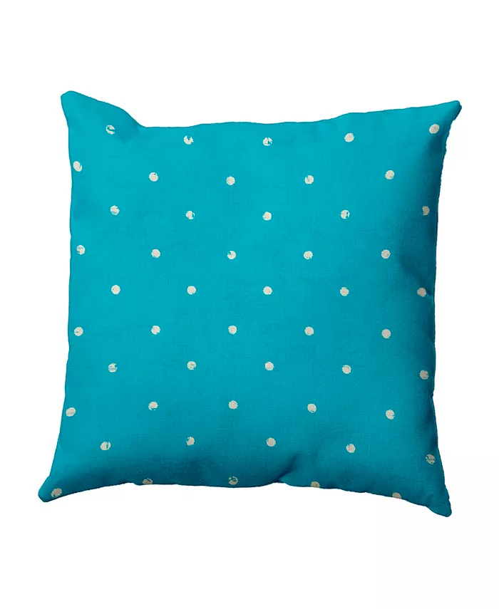 E by Design Dorothy Dot 16 Inch Turquoise Decorative Polka Dot Throw Pillow - Mycitystee