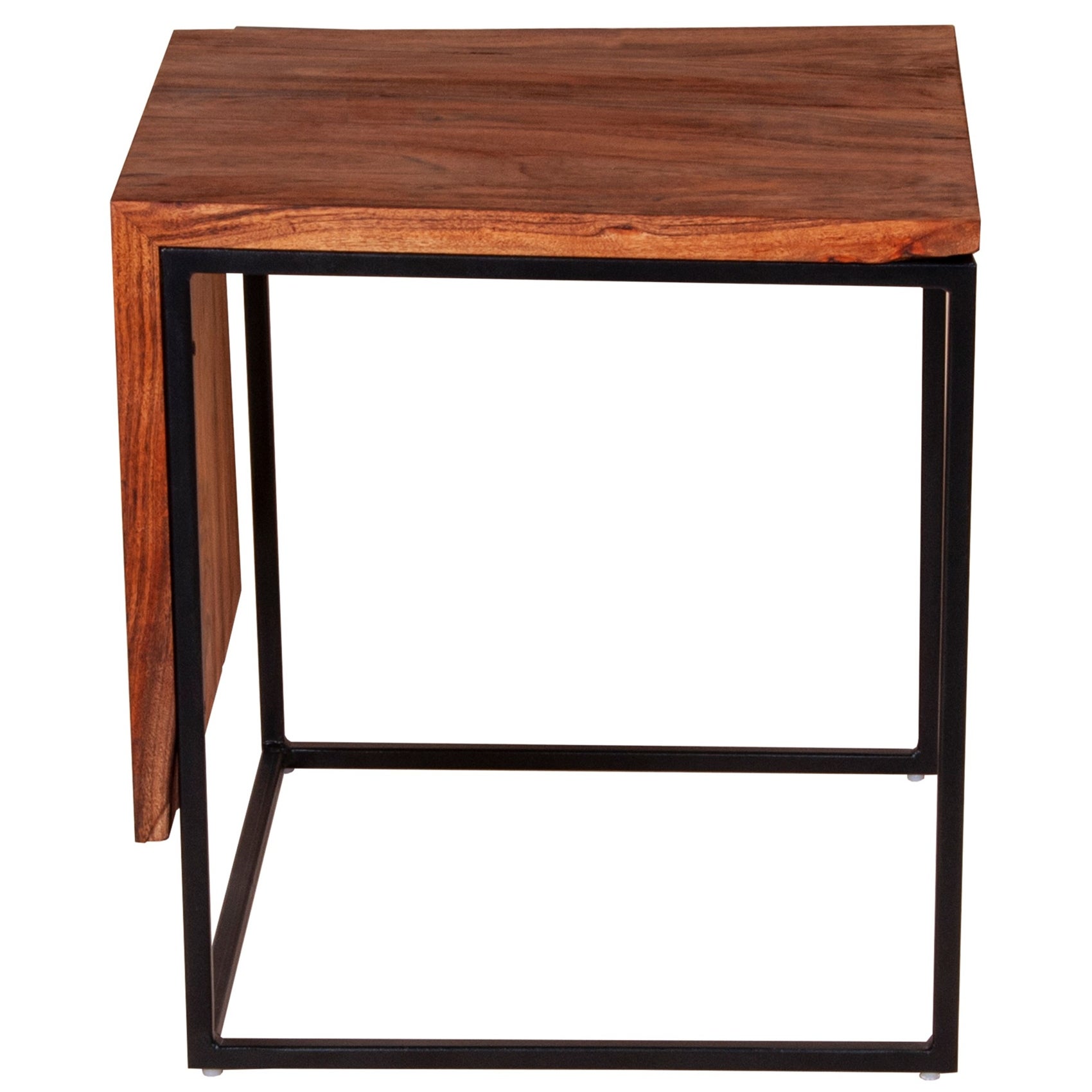Solid Wood Accent End Side Table with Metal Frame - Mycitystee