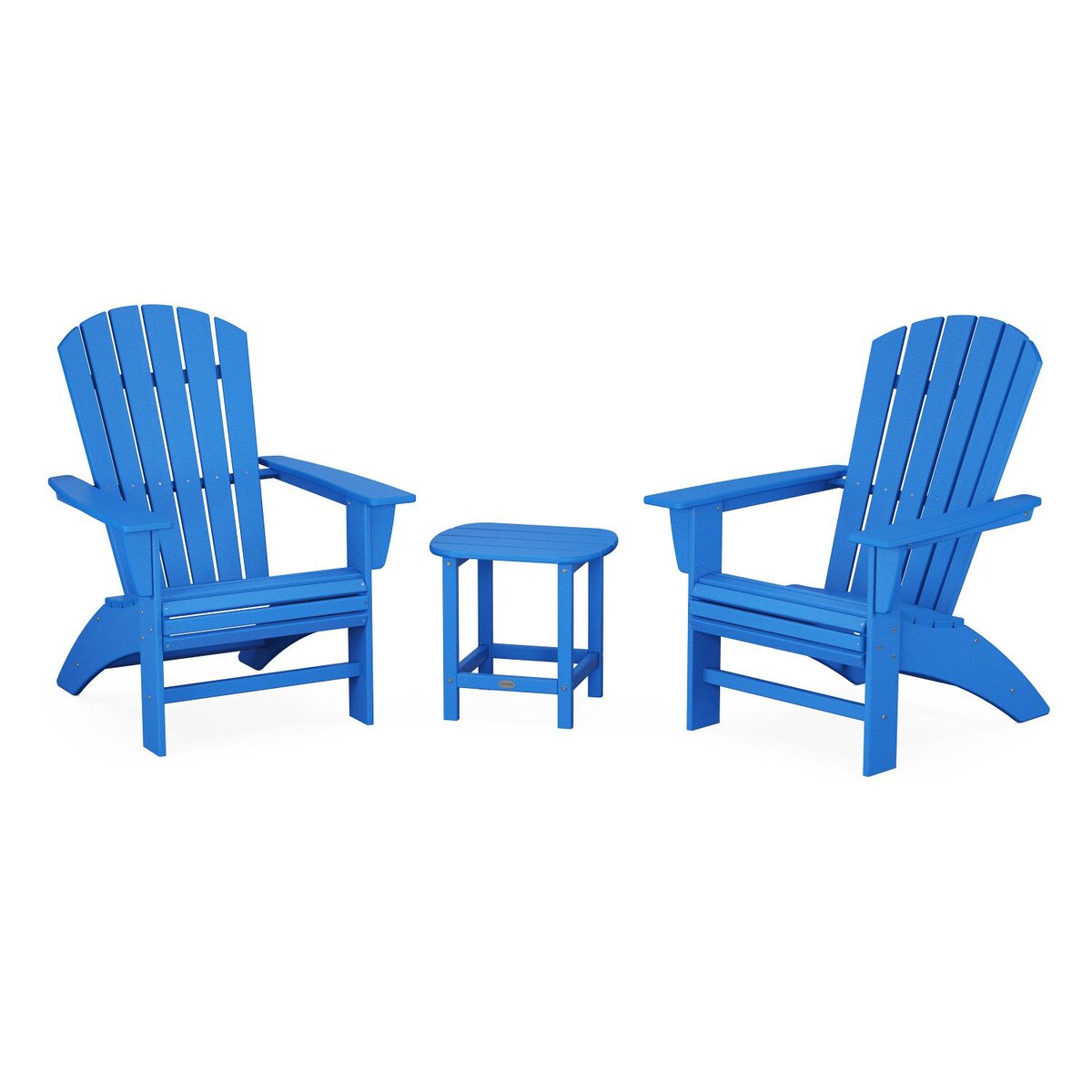POLYWOOD Nautical 3-Piece Curveback Adirondack Set - Mycitystee