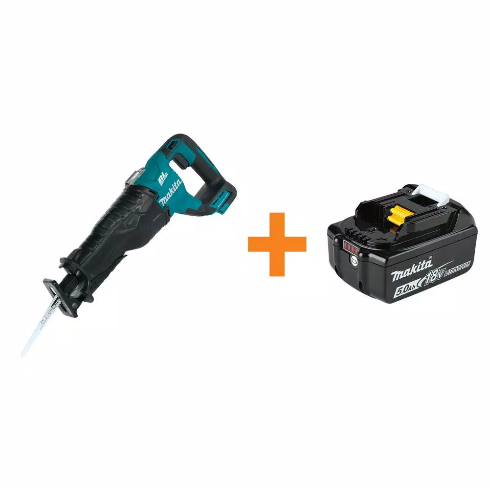 Makita 18-Volt LXT Lithium-Ion Brushless Cordless Recipro Saw， Tool-Only with BONUS 18-Volt LXT Lithium-Ion 5.0 Ah Battery and#8211; XDC Depot - Mycitystee