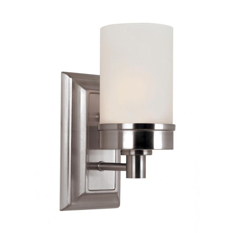 Cambridge 1-light Brushed Nickel 4.25-inch Wall Sconce with White Glass - Mycitystee