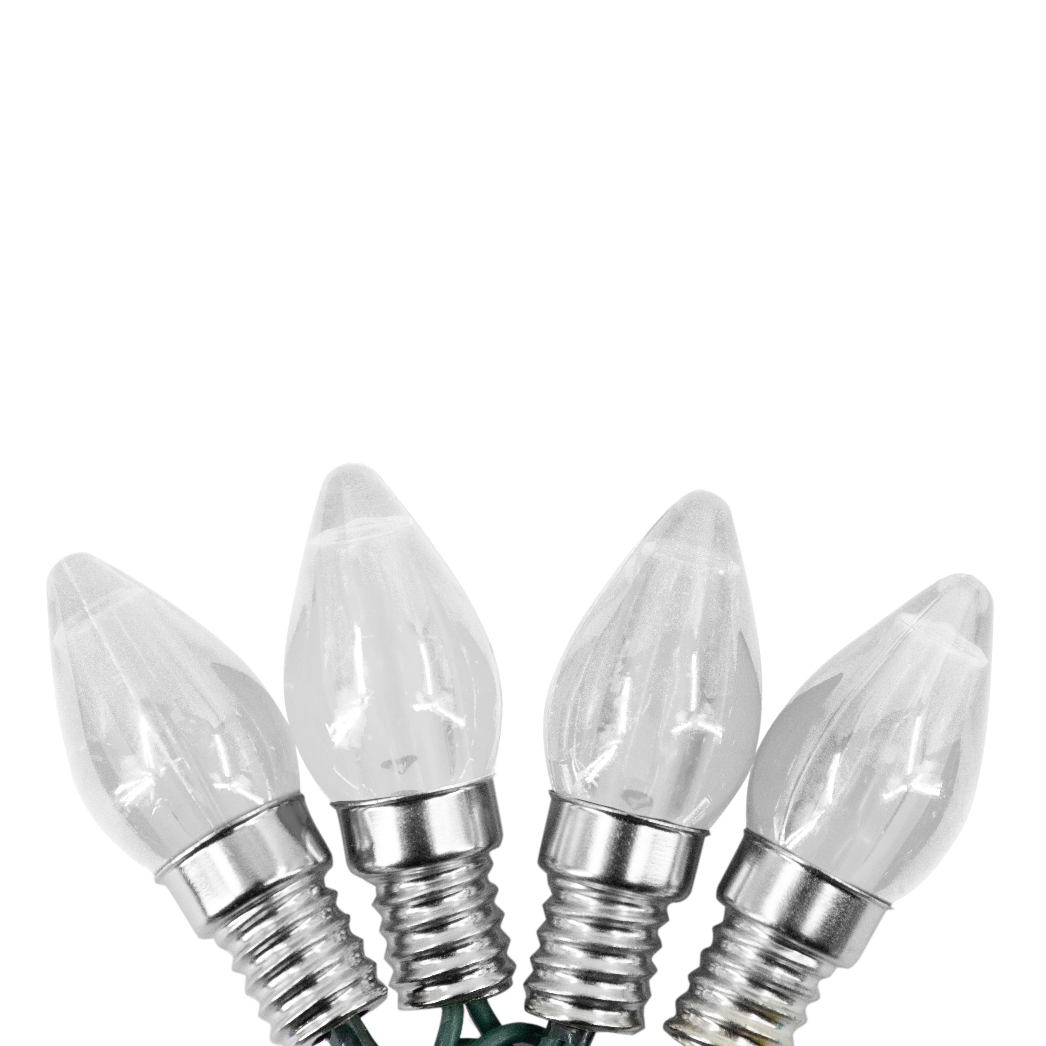 Brilliant 25L Led C9 Cap  Cool White Bulb Green Cord  8In Shopping - The Best Deals on String Lights | 40102027 - Mycitystee